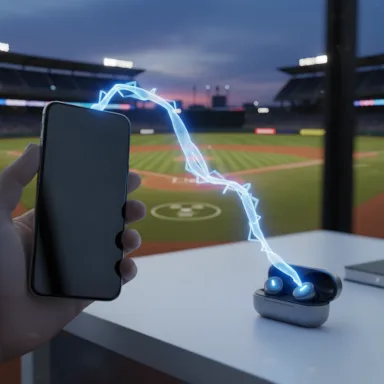 Relay-9 app sending a pitch call from a phone to a smartwatch and earbuds